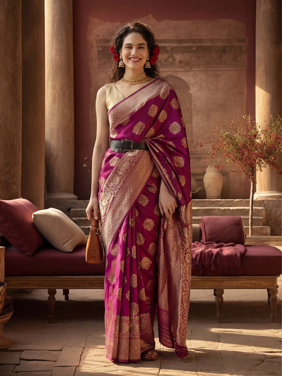 Zari Woven Design Banarasi Saree