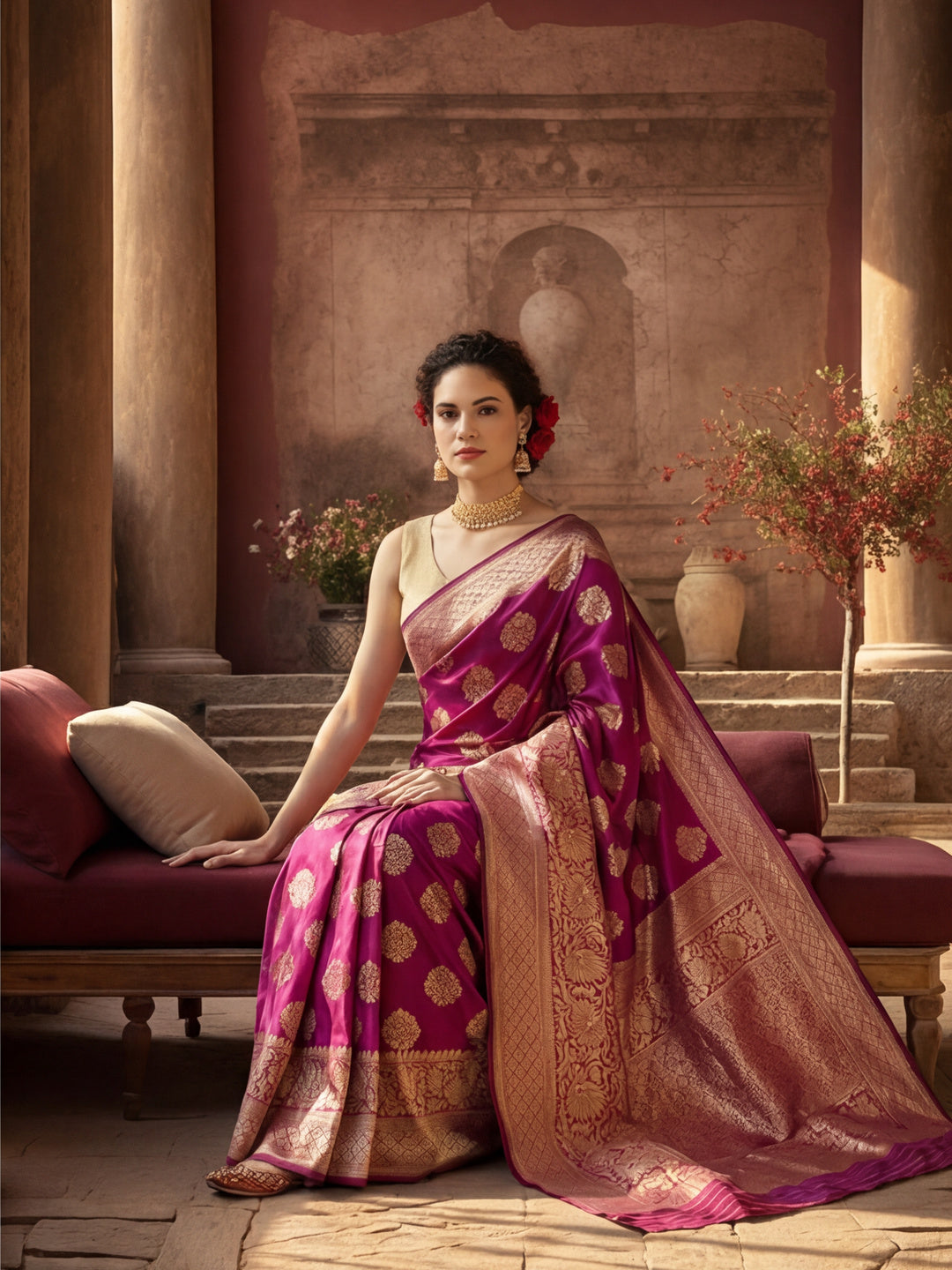 Zari Woven Design Banarasi Saree