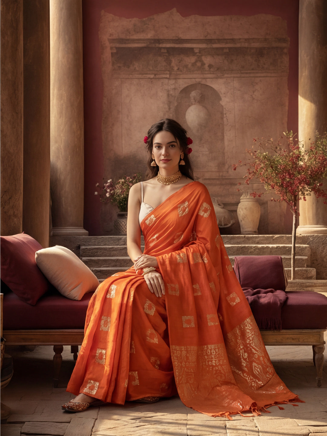 Vibrant Fanta Weaving Cotton Blend Saree