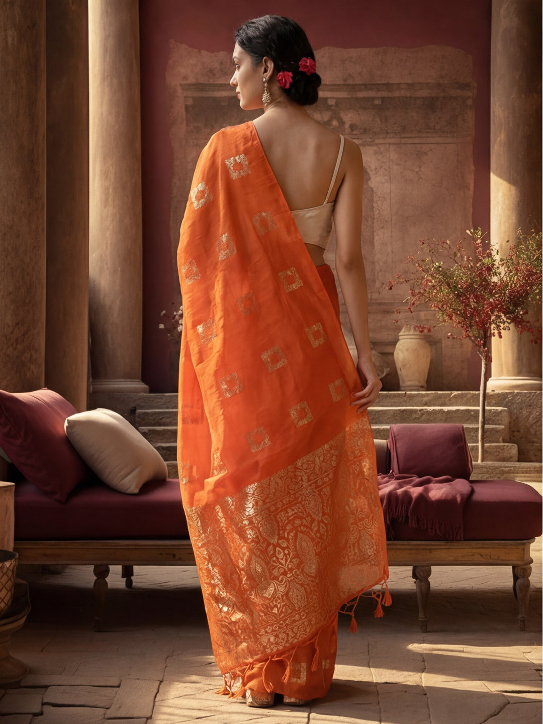 Vibrant Fanta Weaving Cotton Blend Saree