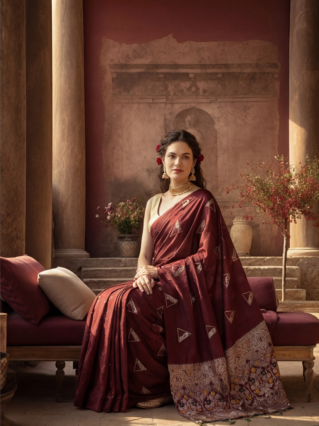 Silk Blend Banarasi Zari Woven Saree