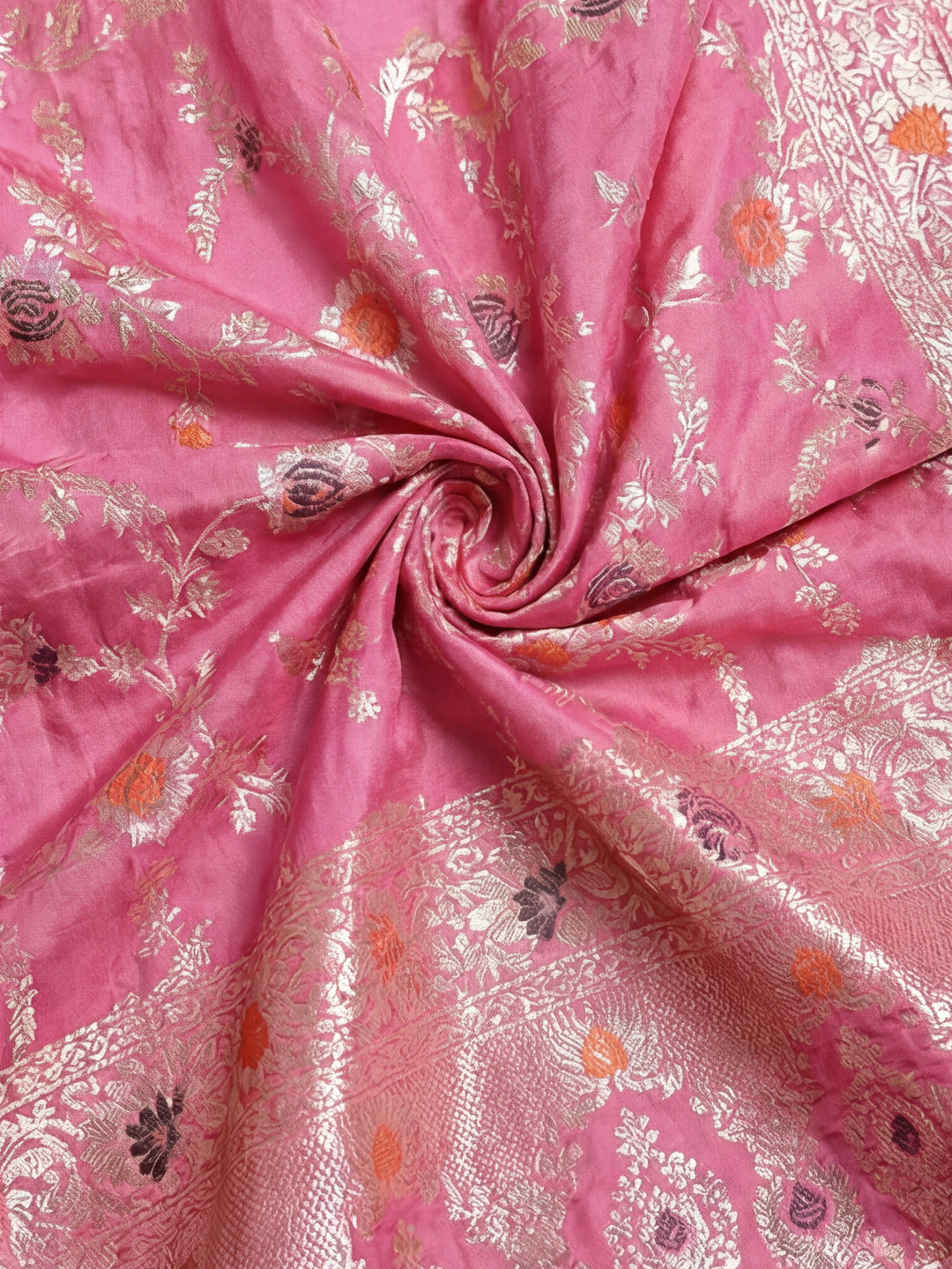 Women's Pink Jacquard Weaving Work Saree
