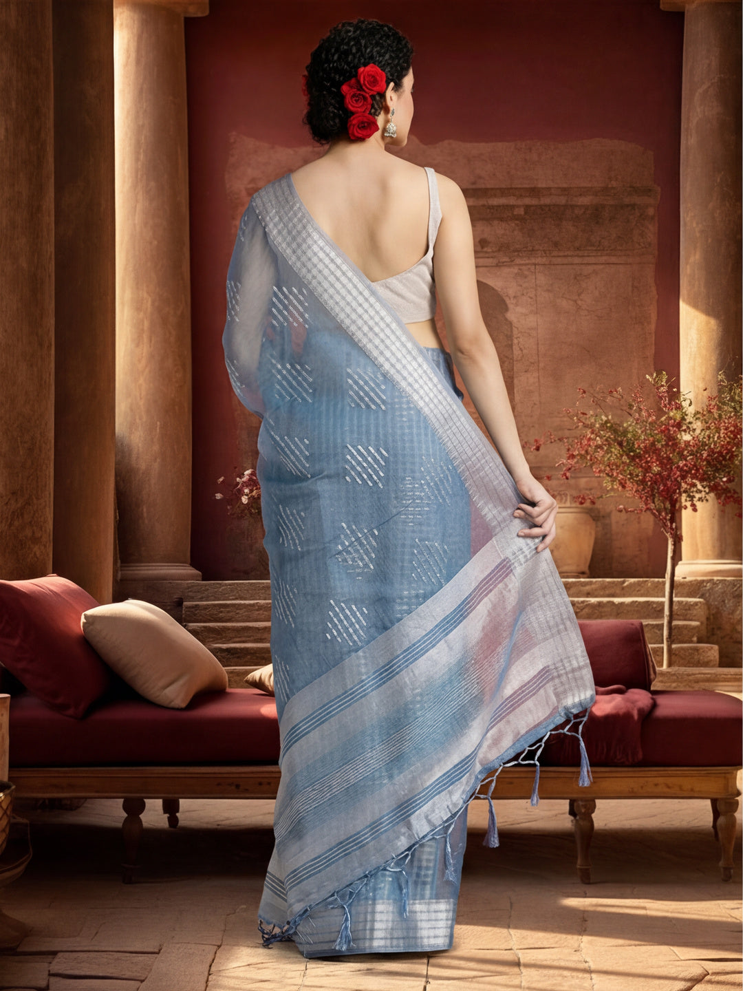 Zari Woven Banarasi Organza Saree
