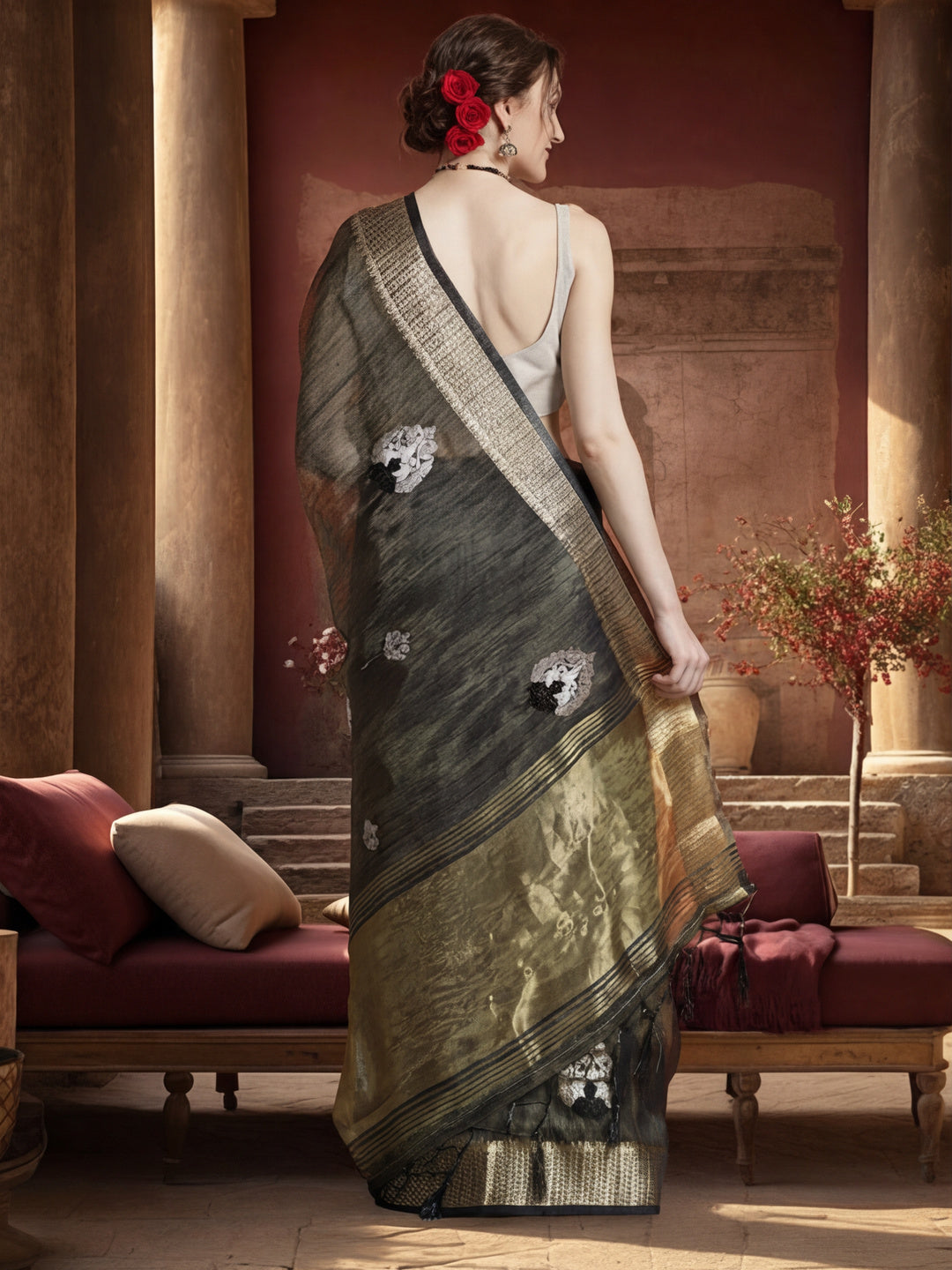 Zari Woven Party Wear Organza Saree