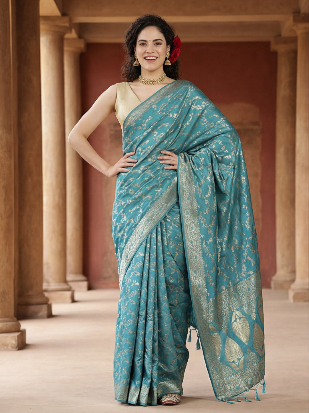 Zari Woven Design Banarasi Saree