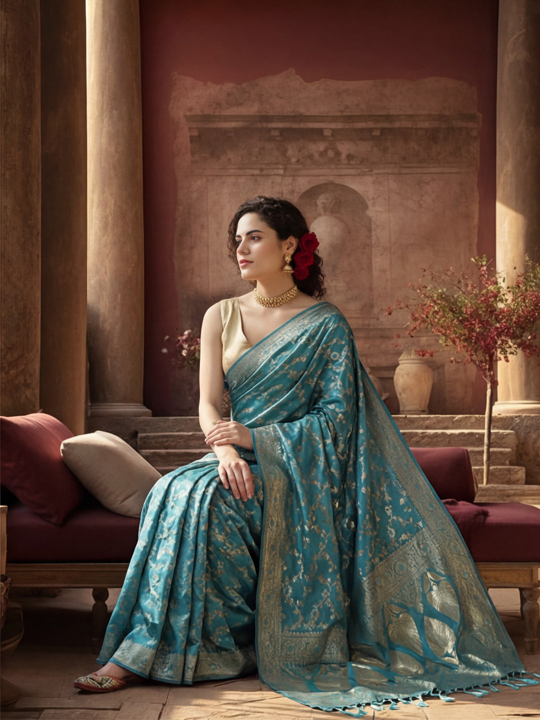 Zari Woven Design Banarasi Saree