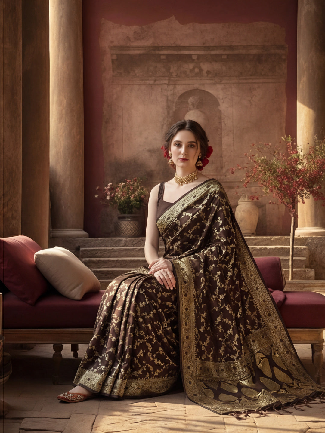 Silk Blend Zari Woven Design Banarasi Saree