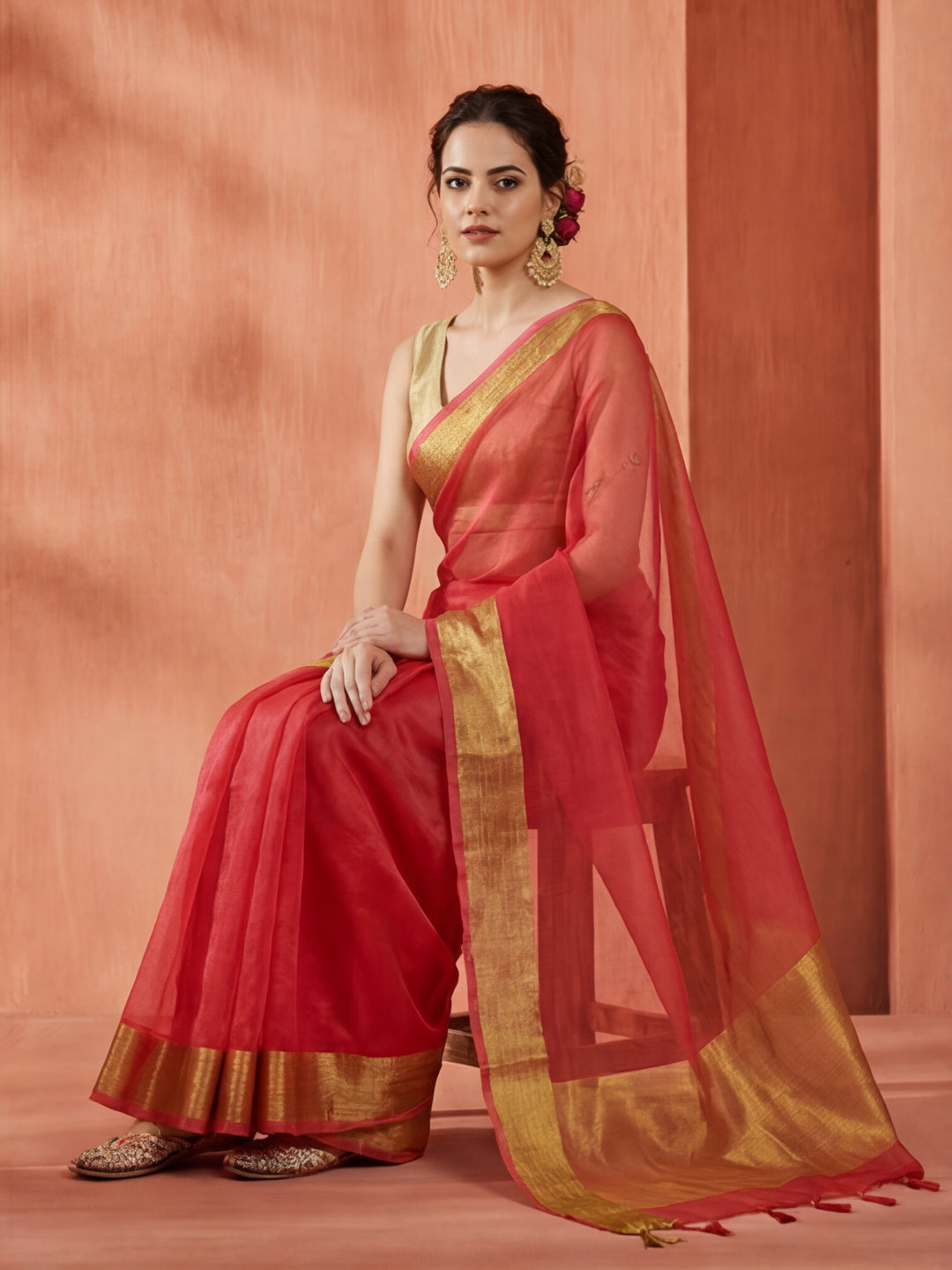 Woven Khadi Organza Saree
