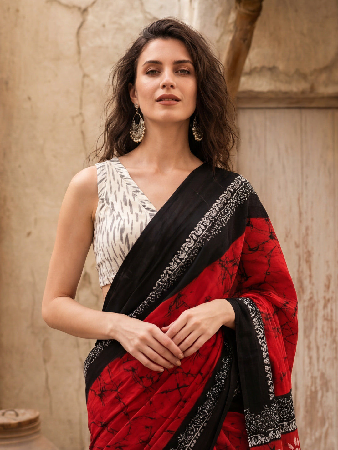 Floral Printed Pure Cotton Saree With Unstitched Blouse