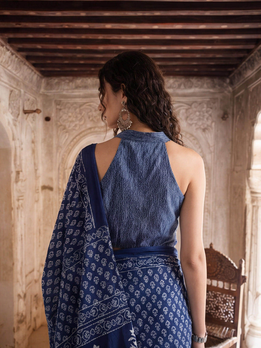 Floral Printed Pure Cotton Saree With Unstitched Blouse