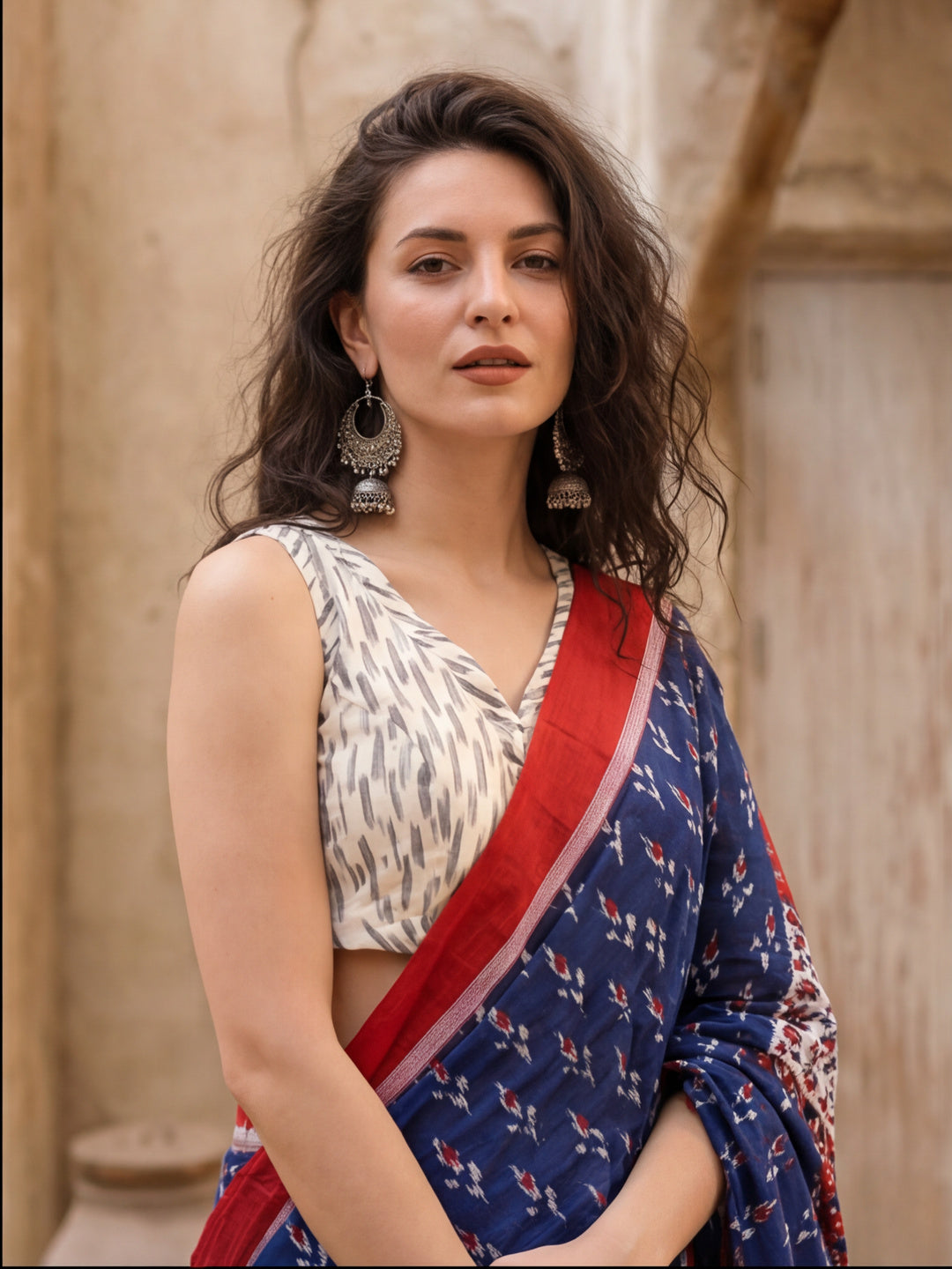 Floral Printed Pure Cotton Saree With Unstitched Blouse
