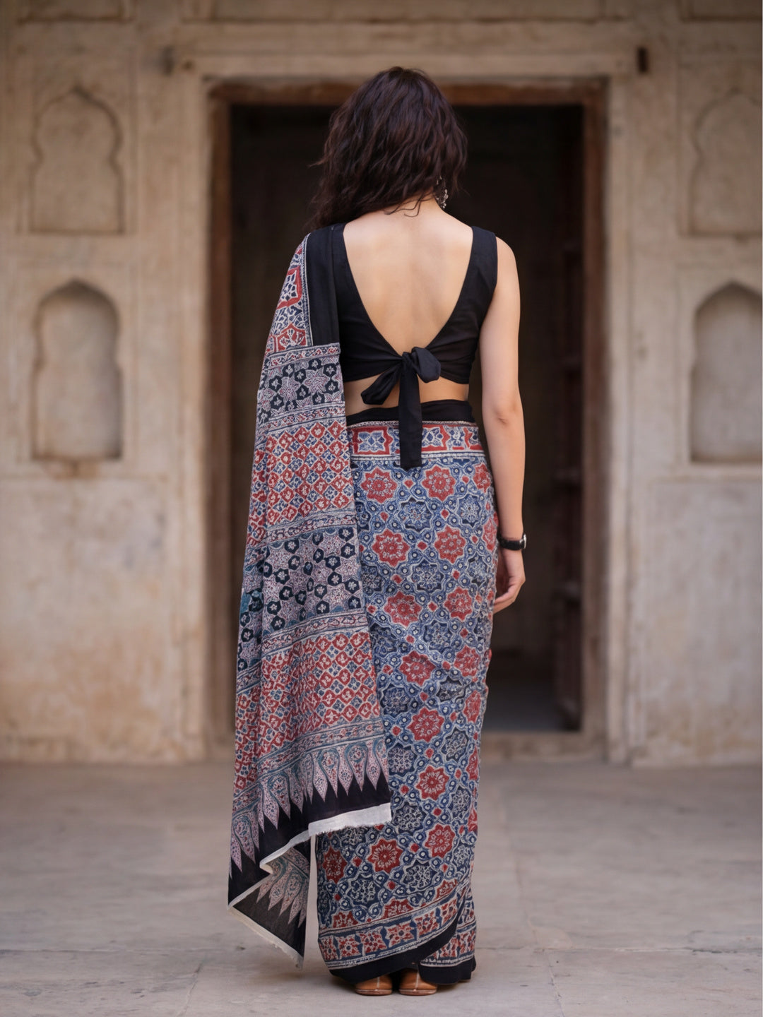 Floral Printed Pure Cotton Saree With Unstitched Blouse