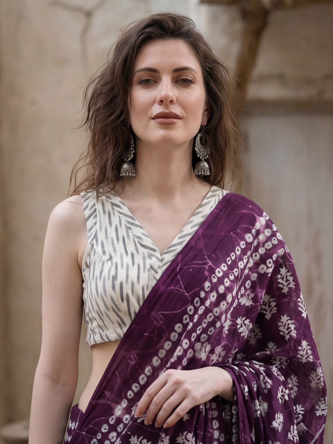 Floral Printed Pure Cotton Saree With Unstitched Blouse