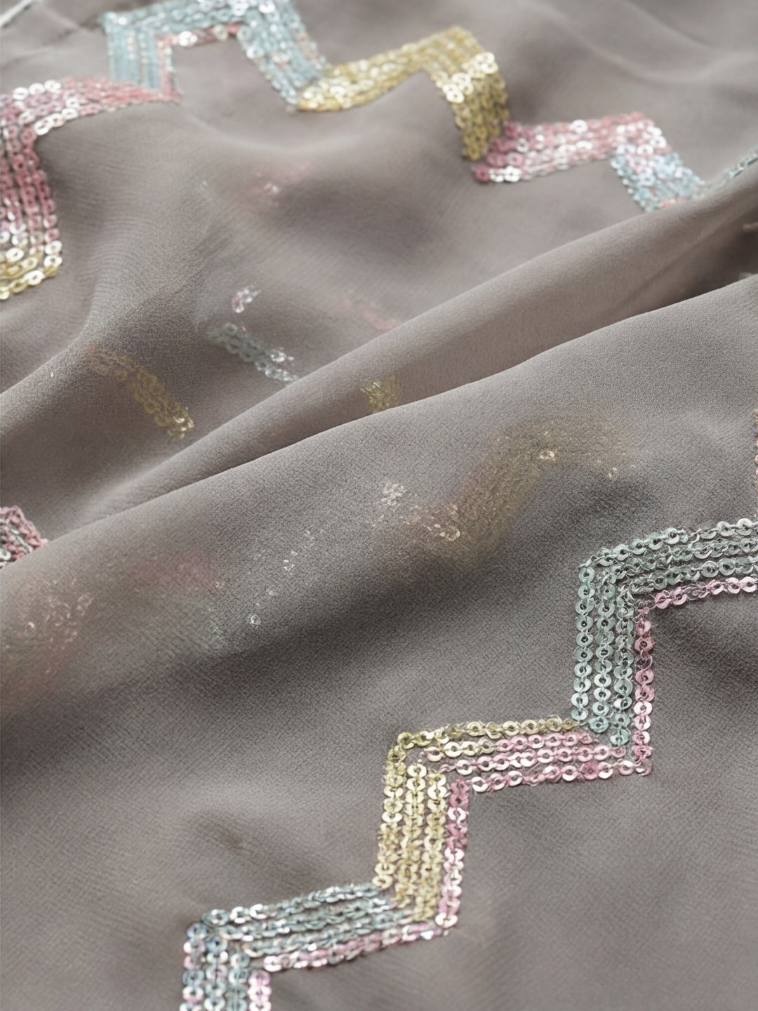 Pure Georgette Sequin Work Party Wear Saree