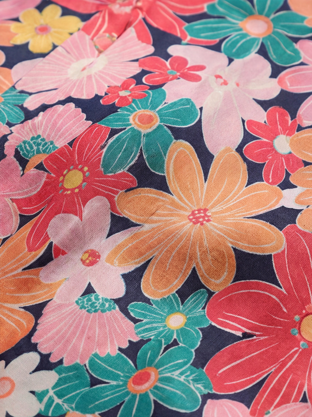 Floral Printed Japan Silk Saree