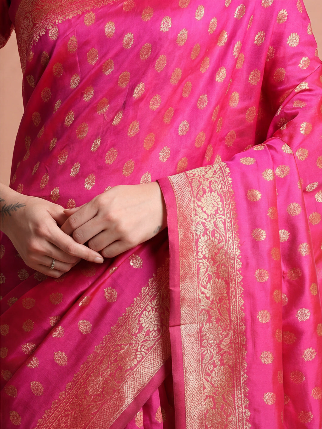 Heavy Banarasi Zari Woven Silk Blend Saree