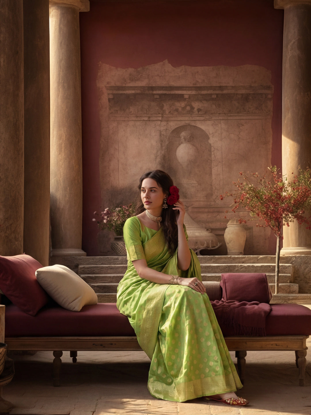 Heavy Banarasi Zari Woven Silk Blend Saree