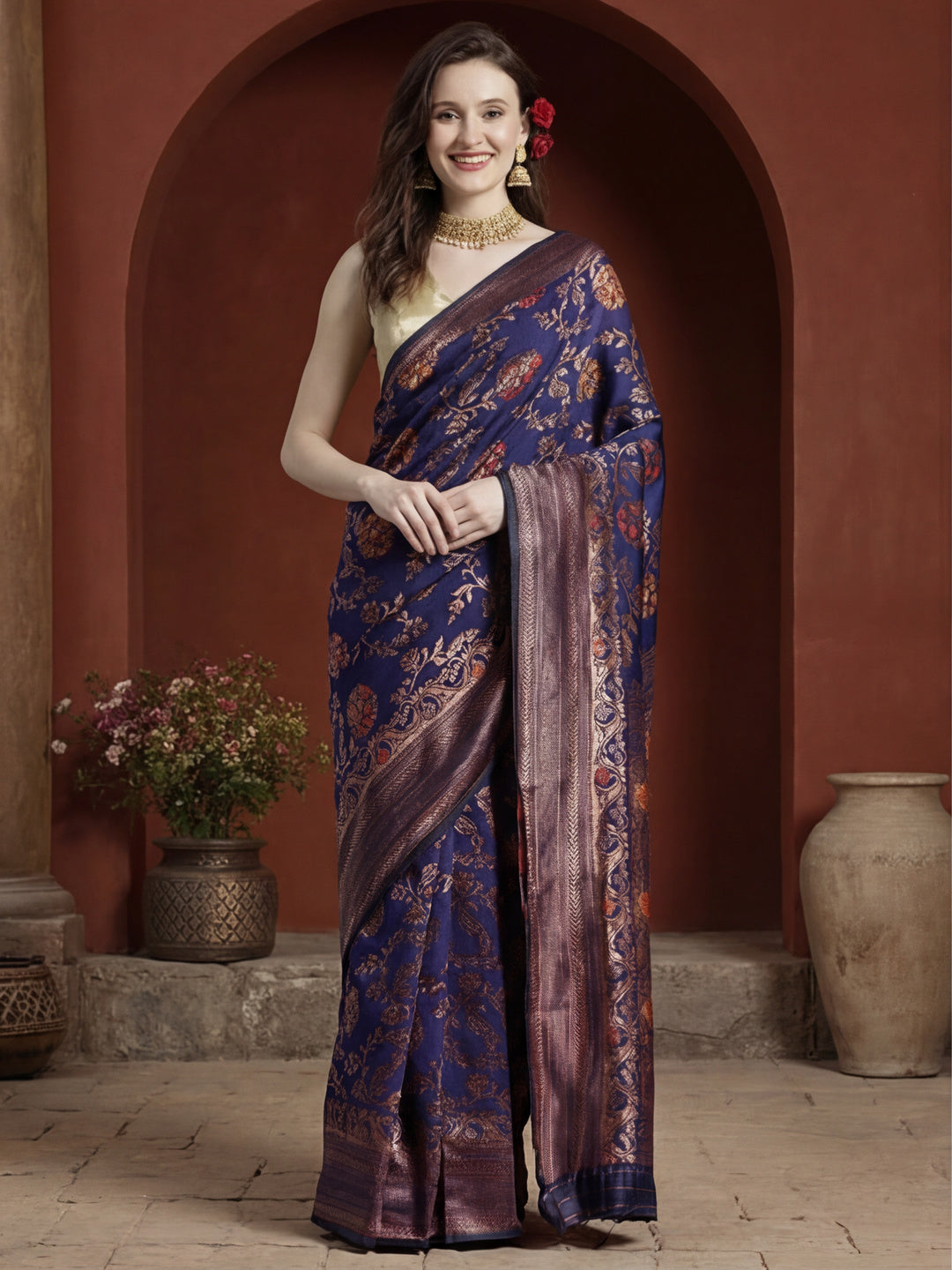 Silk Banarasi Zari Woven Party Wear Saree