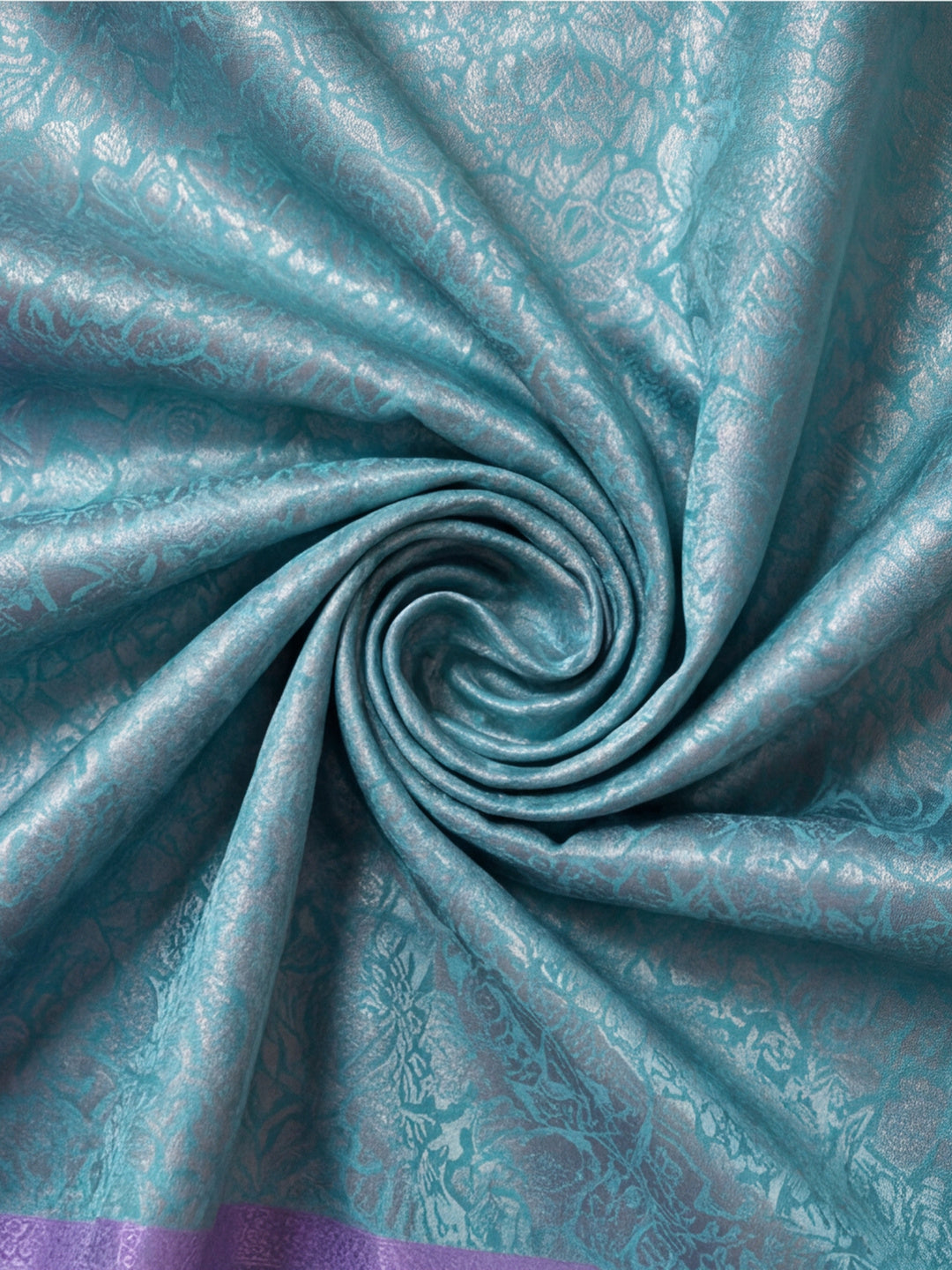 Women Sea Green Jacquard Woven Saree with Rich Ethnic Border and Tassel Detail