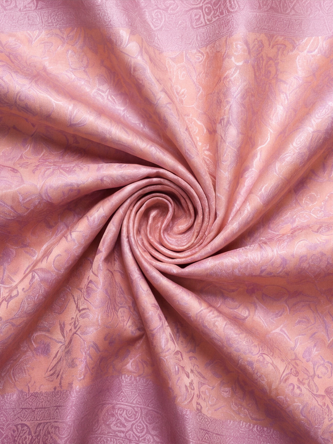 Women Peach Jacquard Woven Saree with Elegant Self Design and Rich Pallu