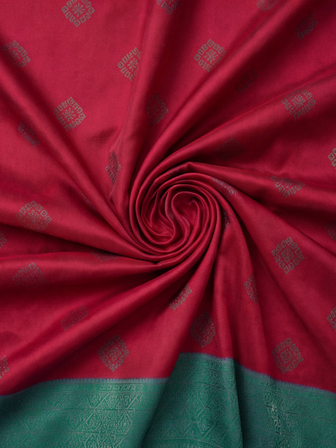 Women Magenta Banarasi Silk Blend Saree with Teal Green Zari Woven Border & Tassel Pallu