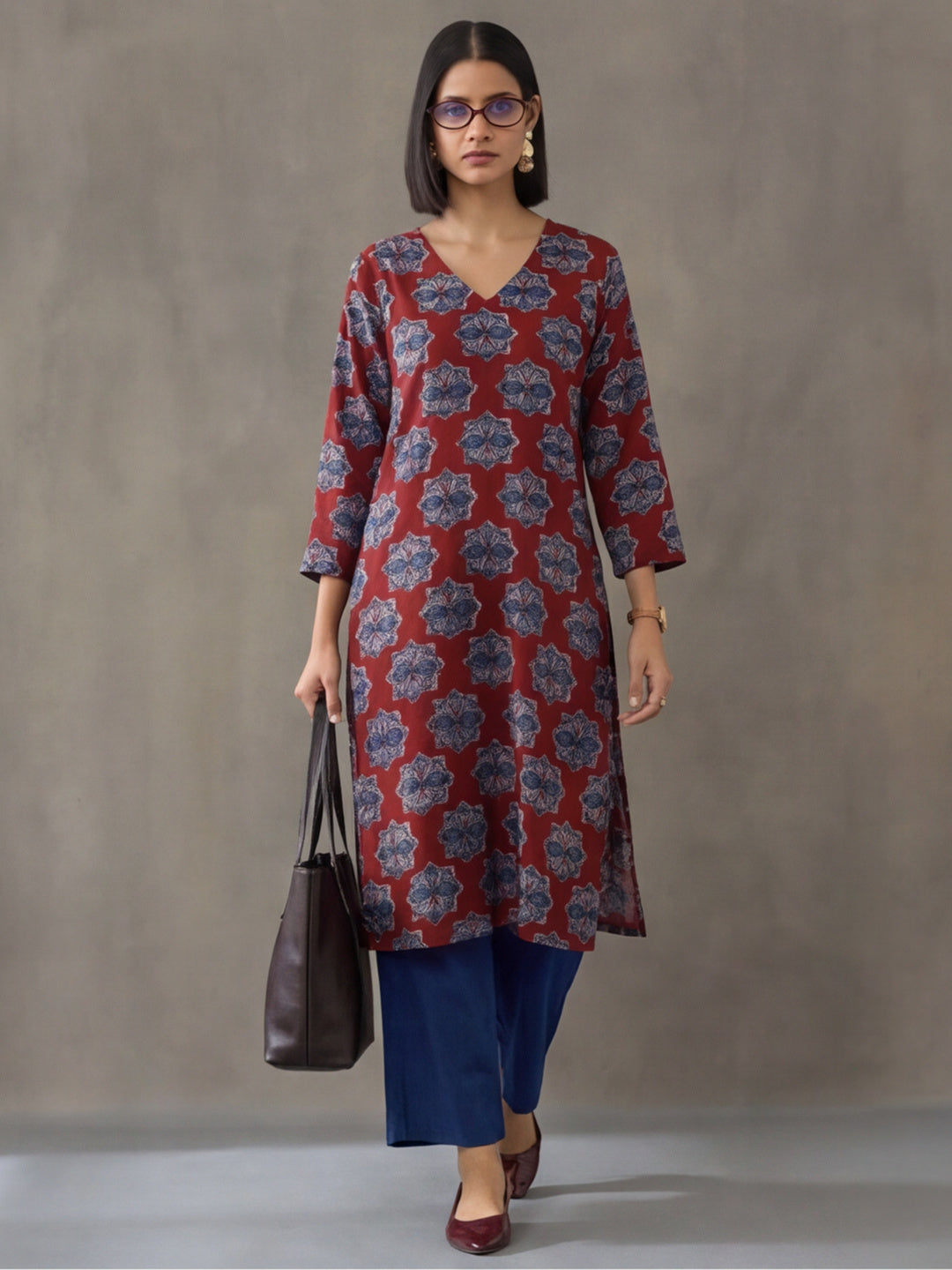 Floral Printed Straight Kurta