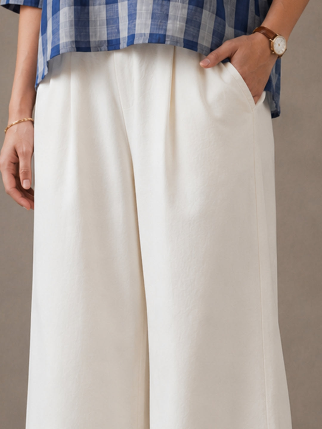 Solid Pure cotton Palazzo