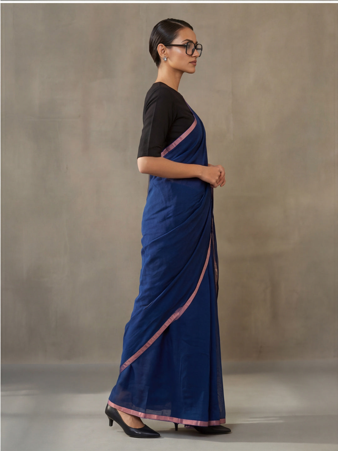Solid Pure Cotton Saree with Unstiched Blouse
