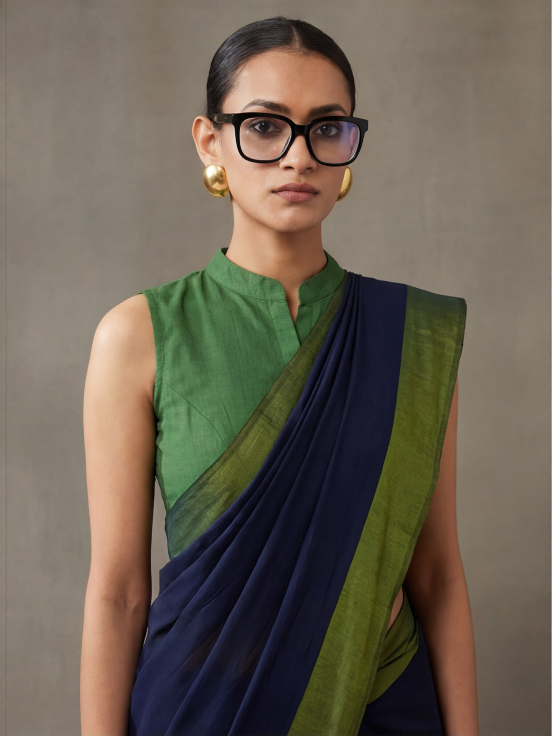 Solid Pure Cotton Saree with Unstiched Blouse