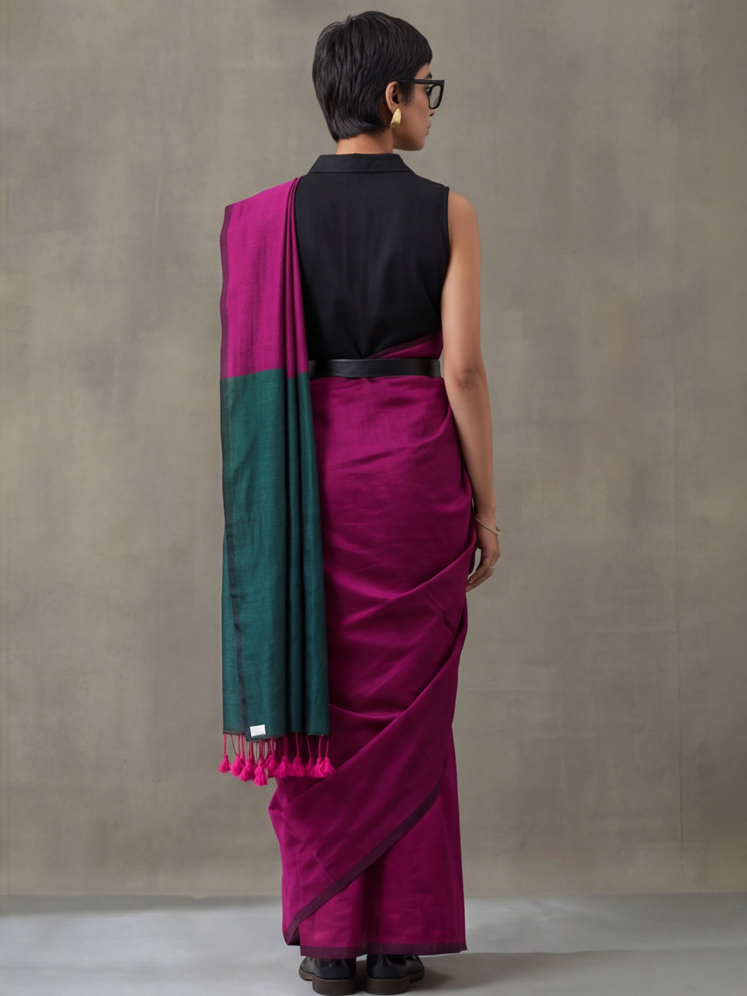 Solid Pure Cotton Saree with Unstiched Blouse