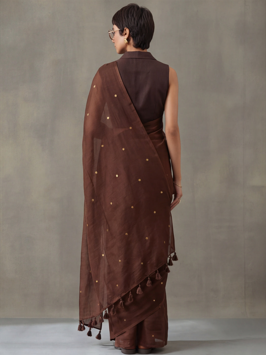 Solid Pure Cotton Saree with Unstiched Blouse