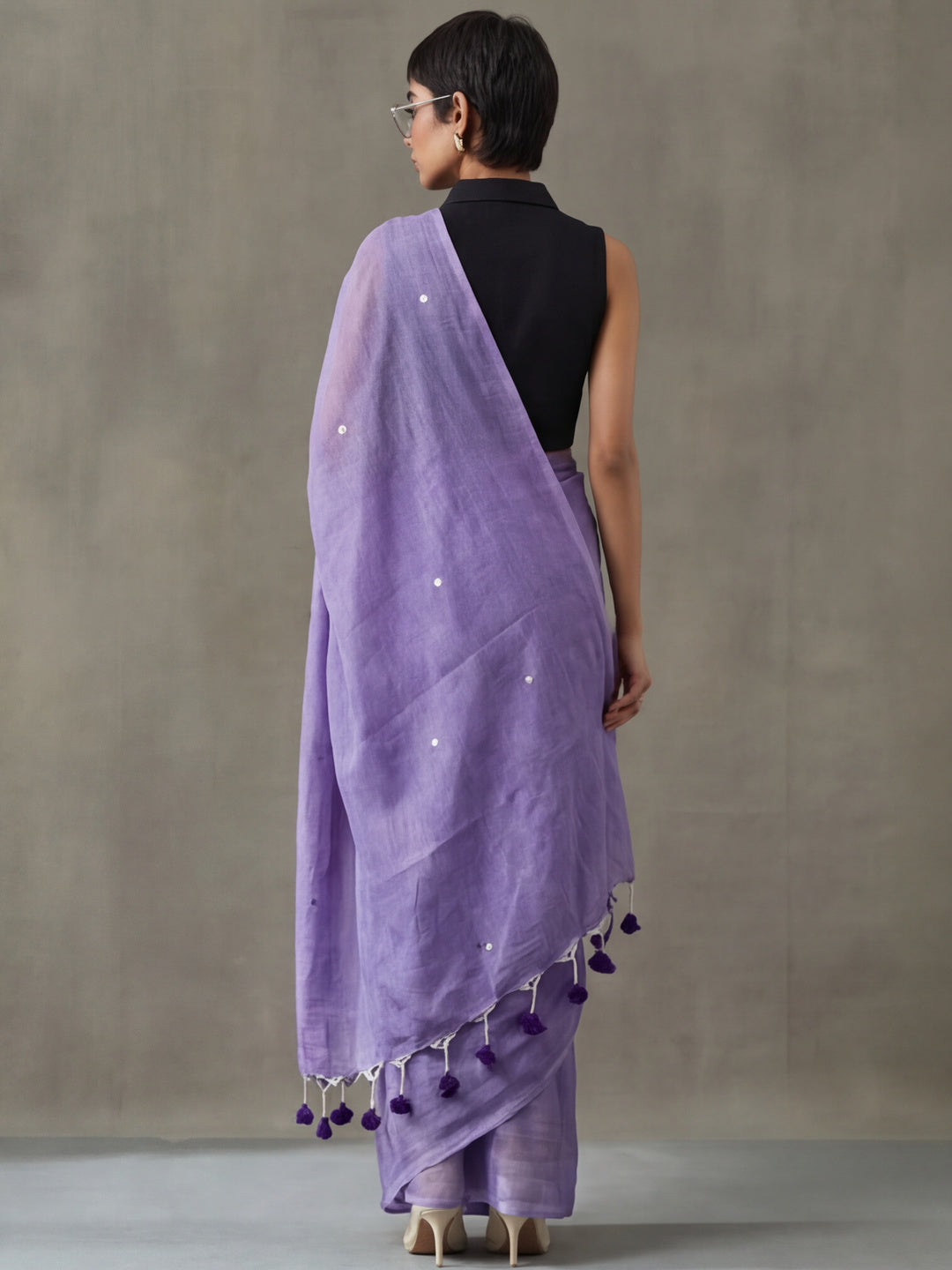 Solid Pure Cotton Saree with Unstiched Blouse