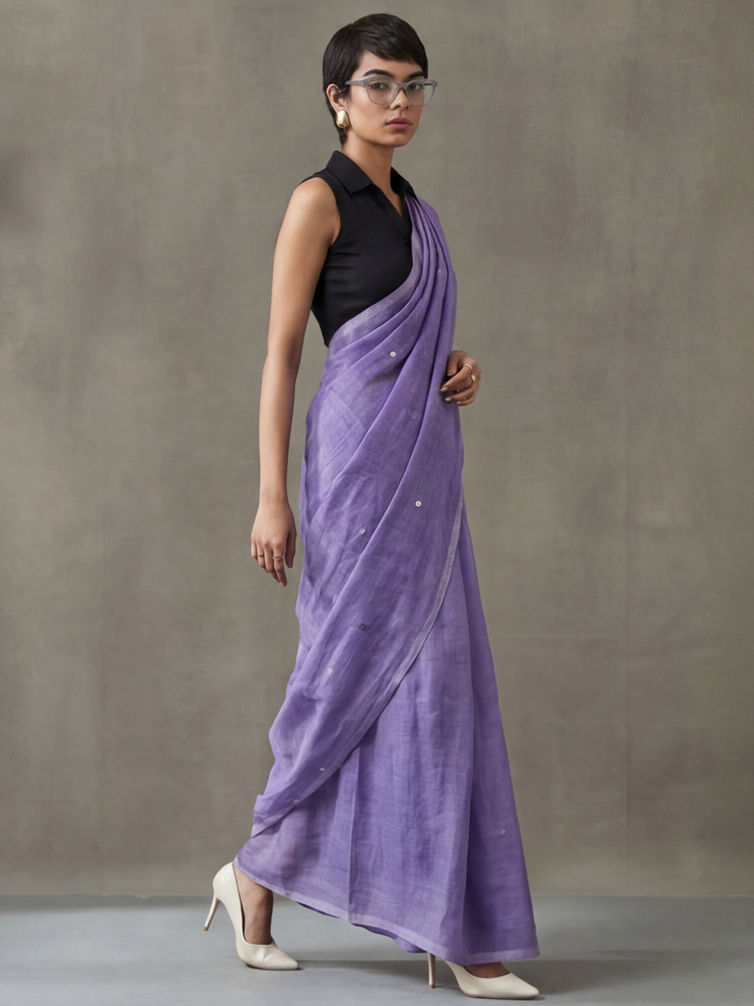 Solid Pure Cotton Saree with Unstiched Blouse