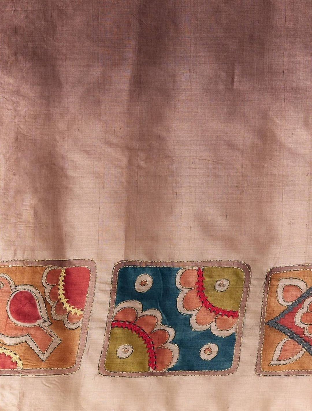 arthy Tone Digitally Printed Kantha-Look Cotton Saree with Contrast Border
