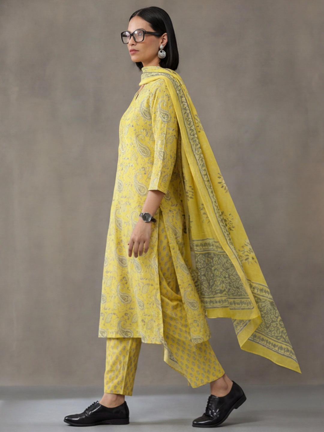 Ethnic Printed Pure Cotton Suit Set