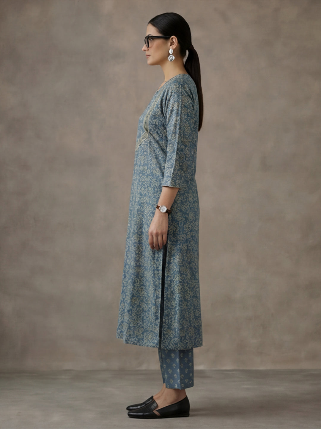 Ethnic Printed Cotton Kurta Set With Dupatta