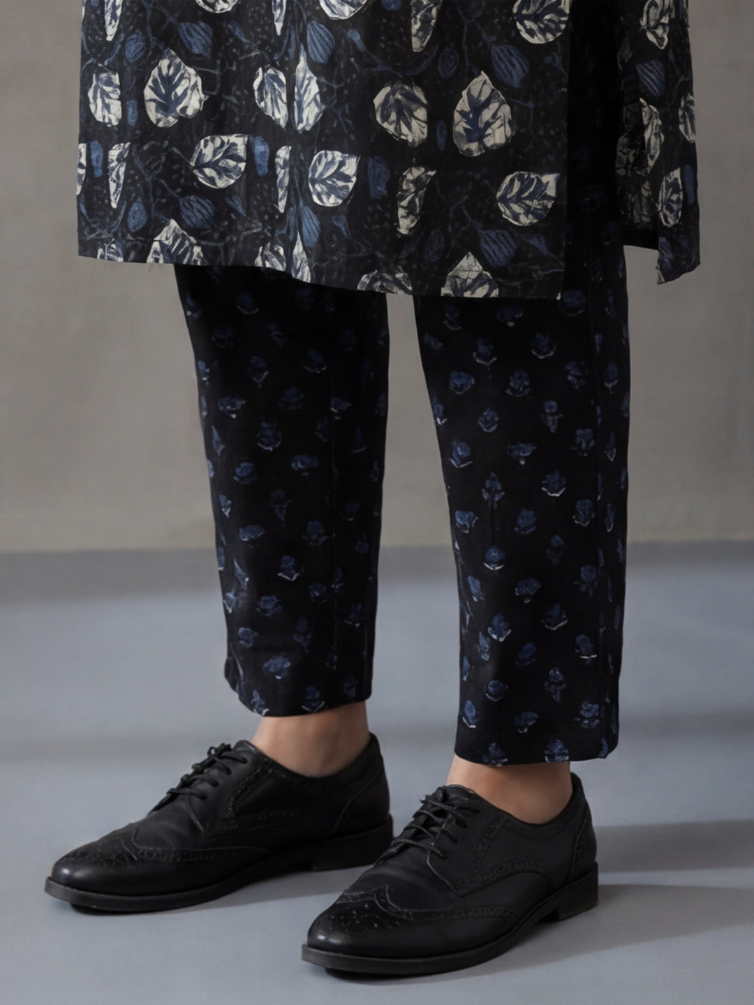 Floral Embroidered Straight Kurta & Trousers Sets