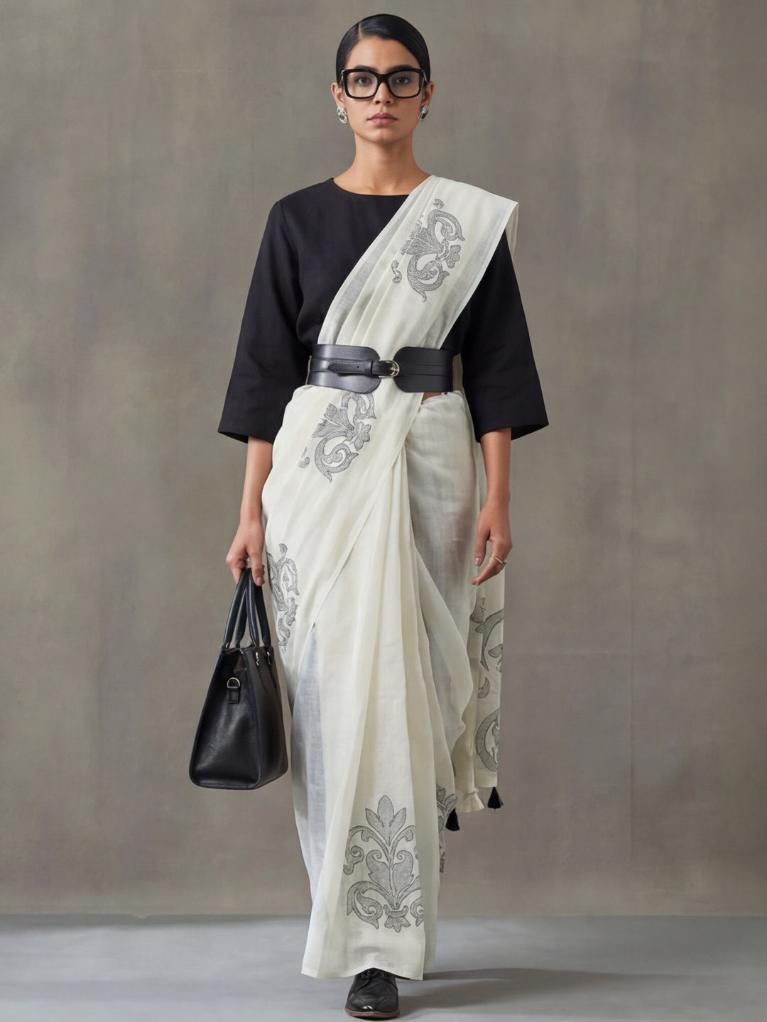 Floral Pure Cotton Saree with Unstiched Blouse