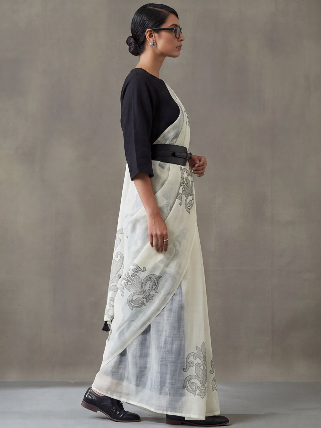 Floral Pure Cotton Saree with Unstiched Blouse