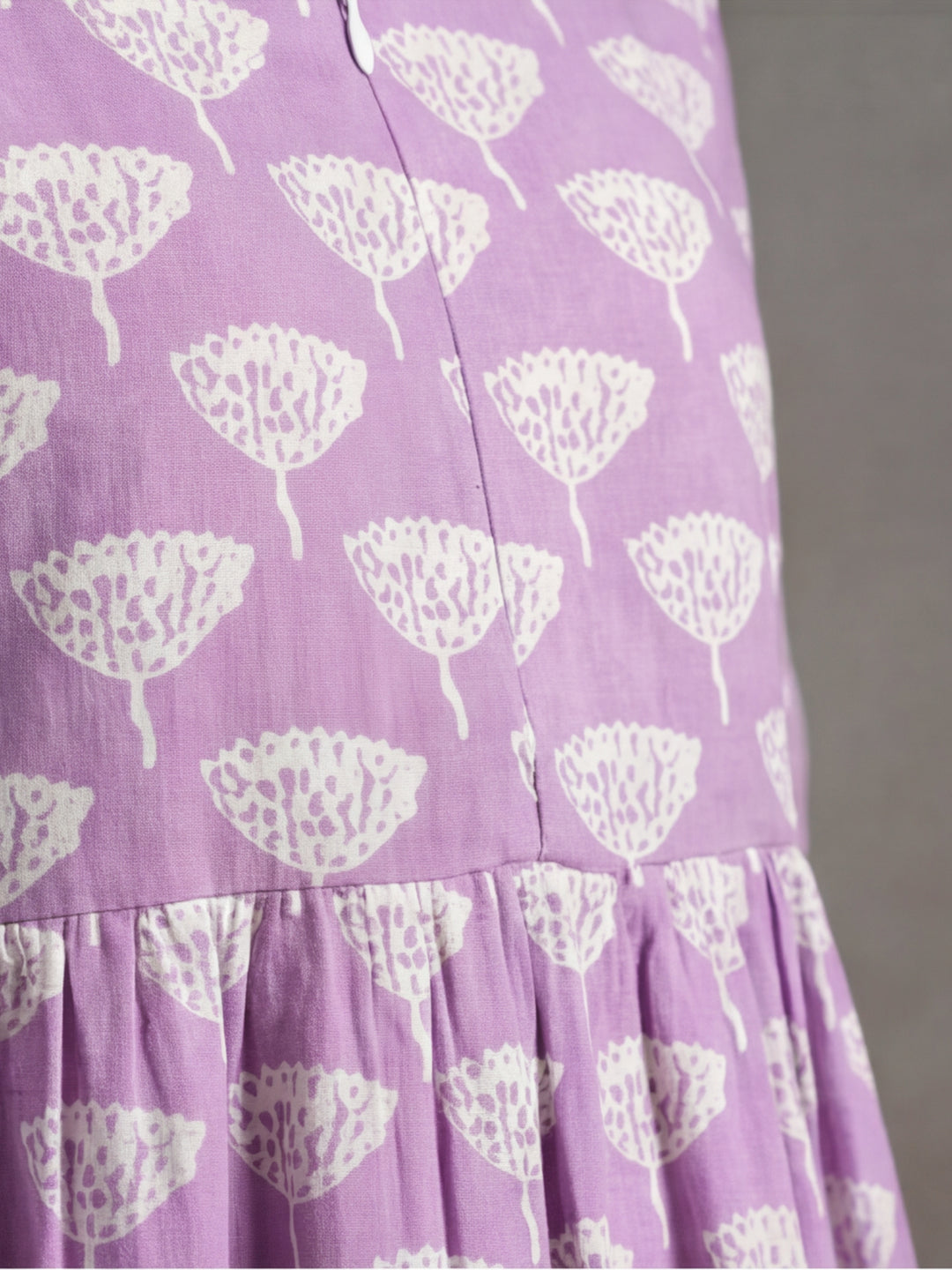 Floral Printed A-Line Panelled Ethnic Dress