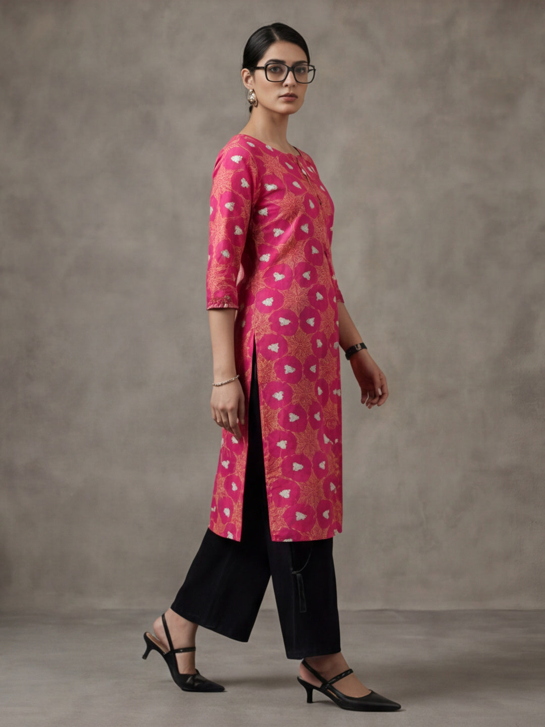 Floral Printed Straight Kurta