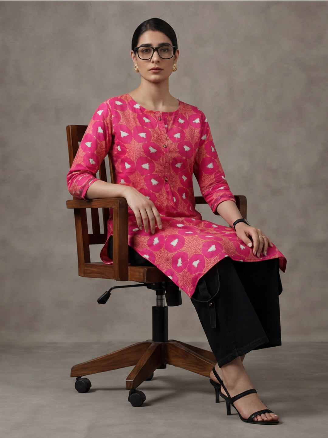 Floral Printed Straight Kurta