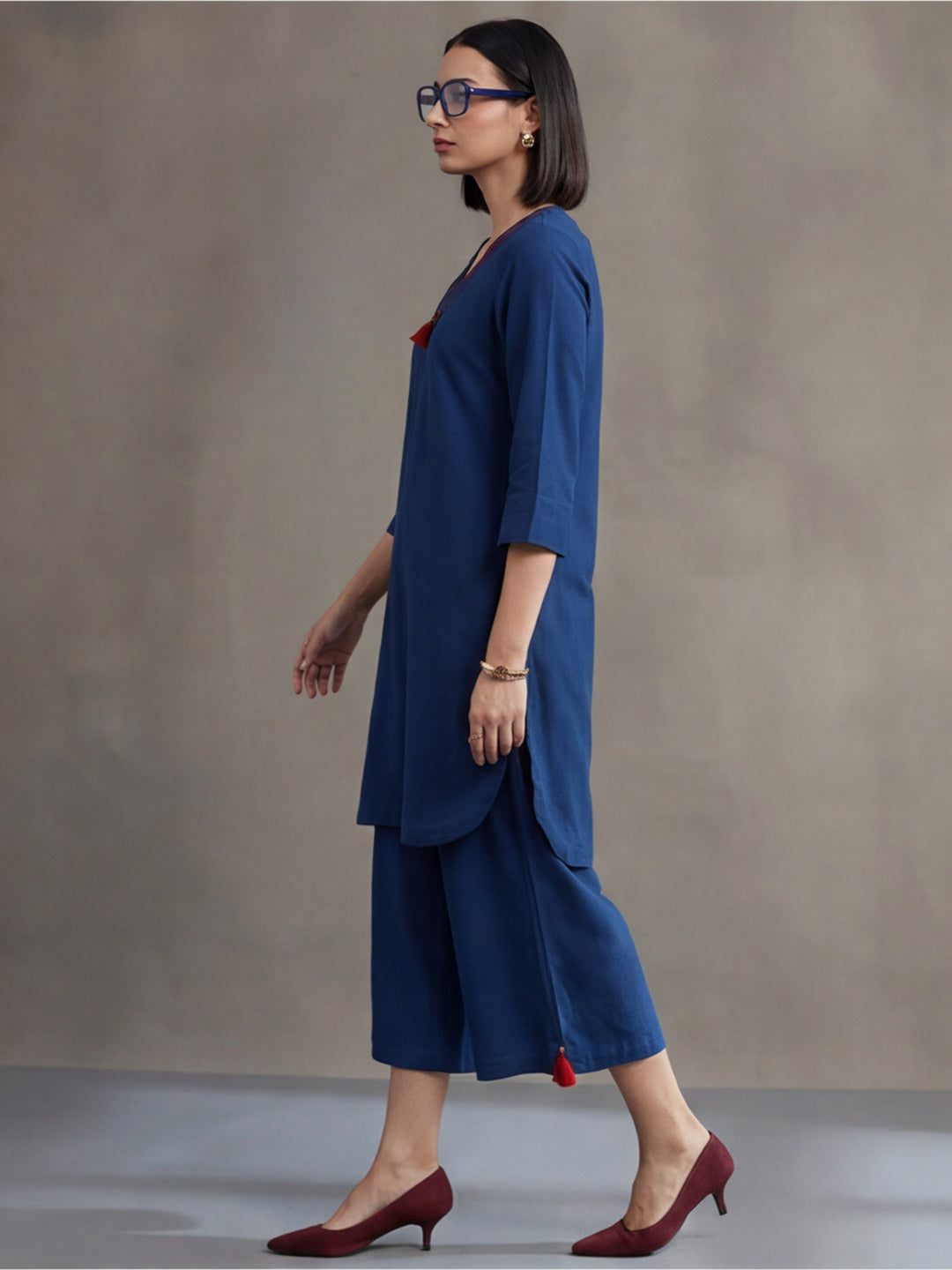 Pure cotton Solid kurta sets with palazzo