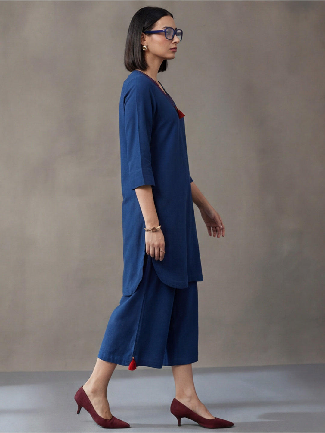 Pure cotton Solid kurta sets with palazzo
