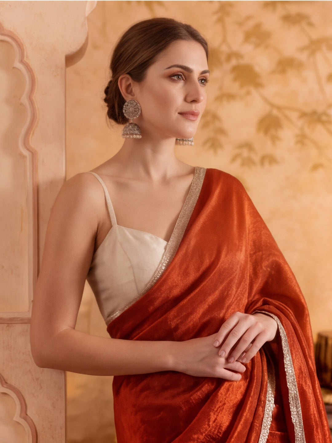 Designer Silk Saree With Fancy Lace Border With Unstitched Blouse Piece