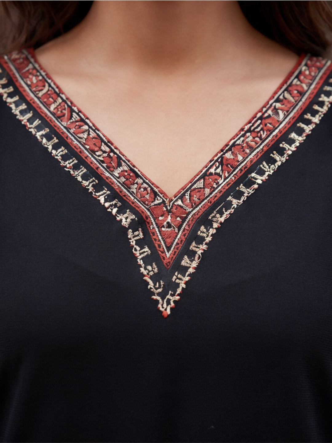 Printed Floral V-Neck Kurti