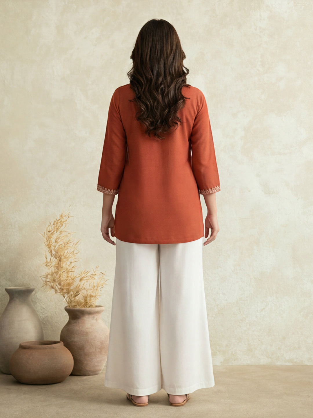 Printed Cotton Blend Round Neck Kurti