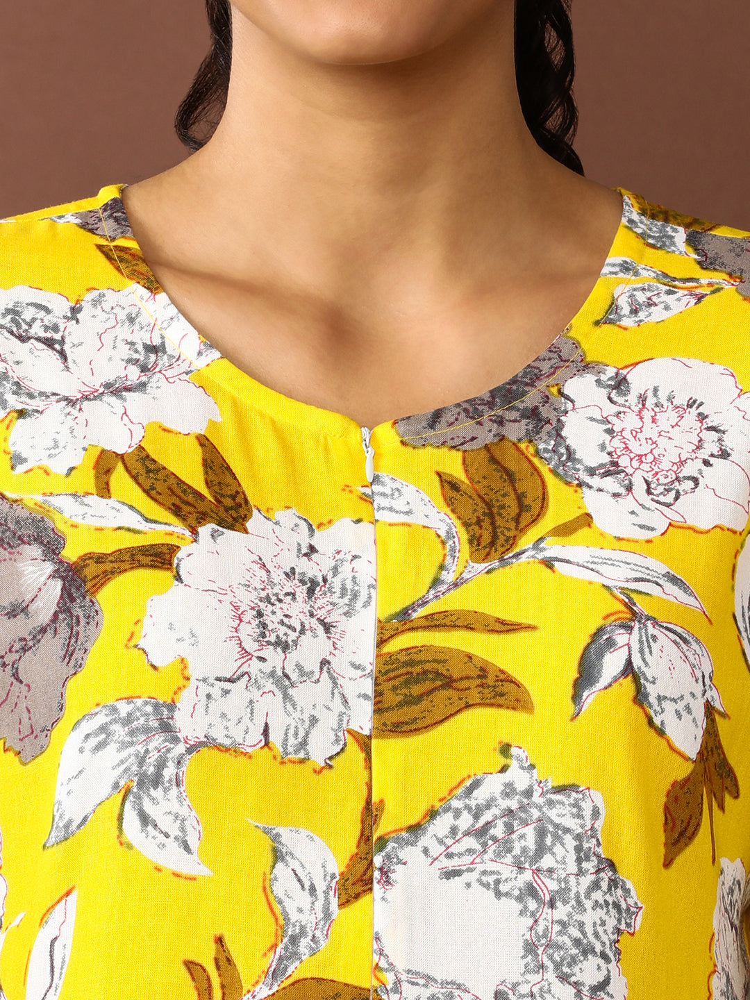 Floral Printed A-Line Tiered Ethnic Dress