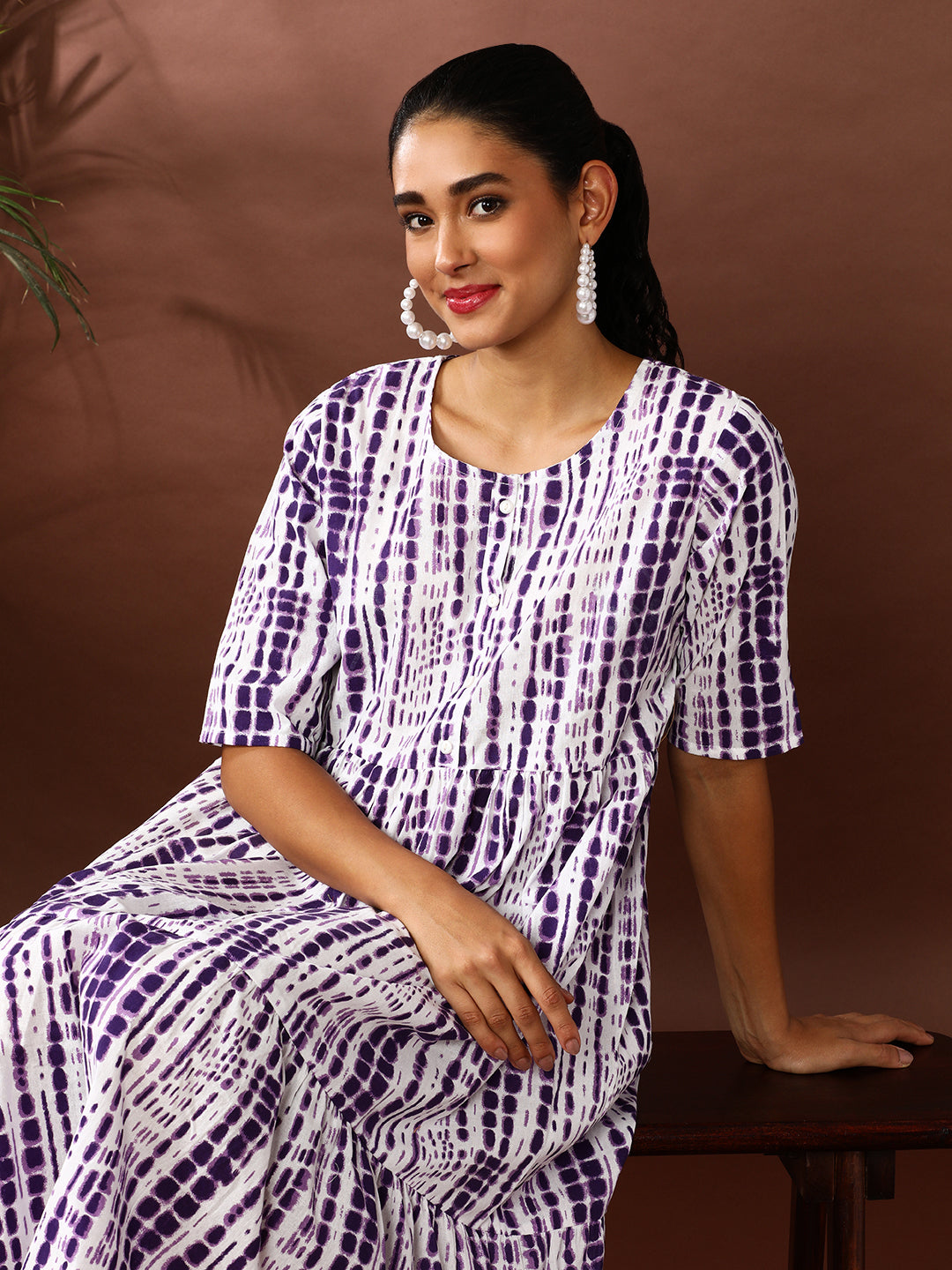 a line ethnic dress A-line Maxi Ethnic Dress With Jacket XL-42
