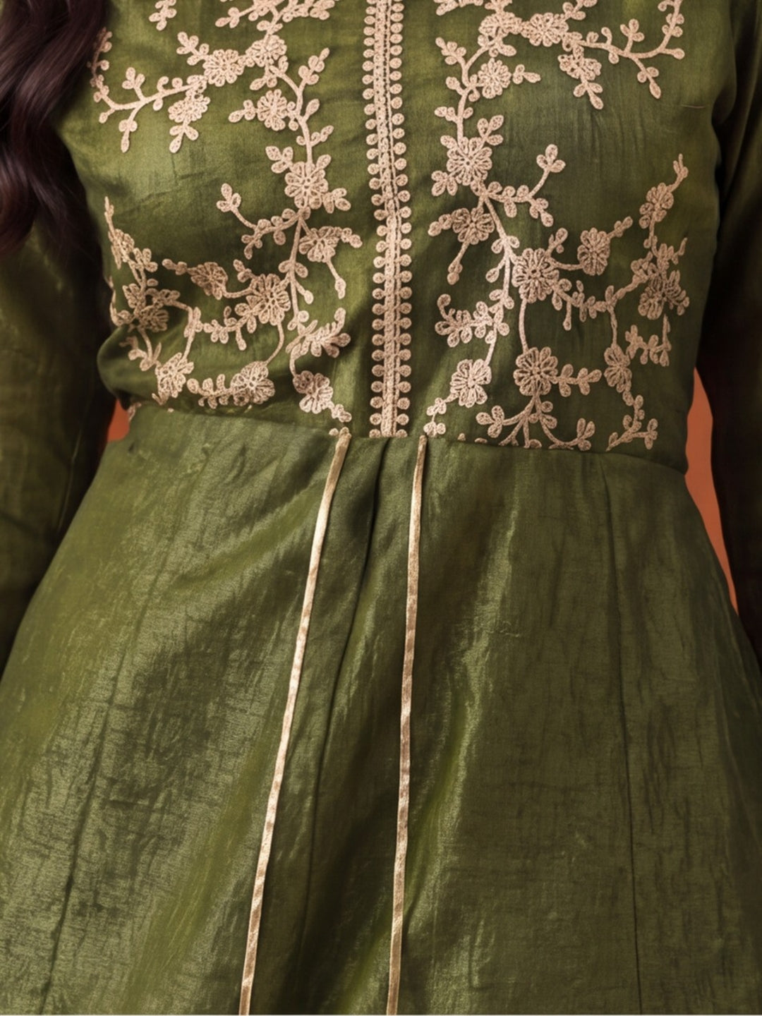 Women's Olive Green Embroidered Kurta Palazzo Set with Dupatta | Festive Ethnic Co-ord Suit